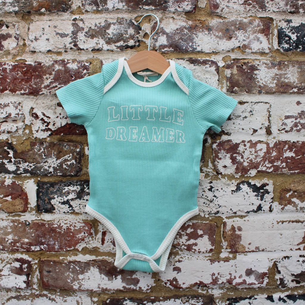 Little Dreamer Rib Bodysuit in Honeydew